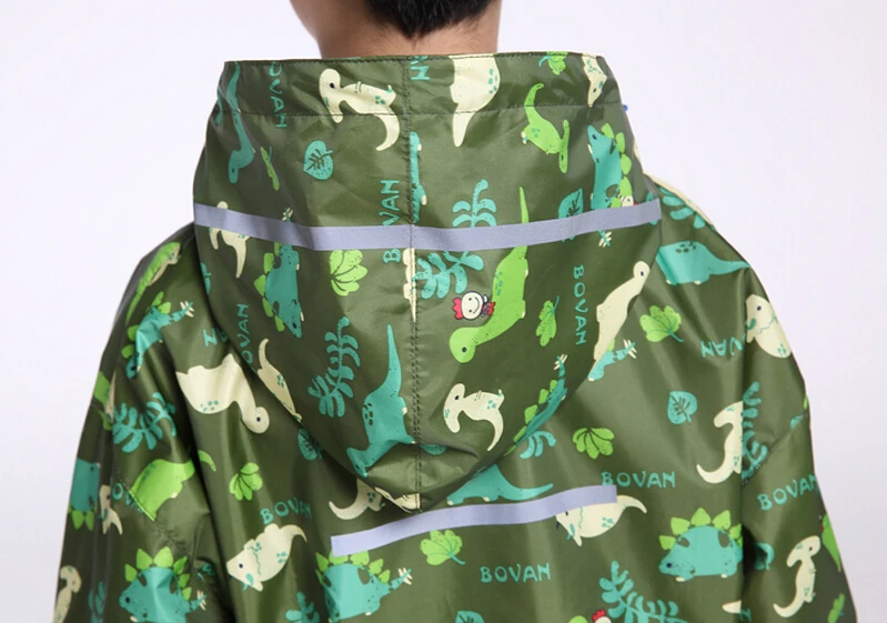 Дождевик с динозавром для мальчиков водонепроницаемое пальто капюшоном детский