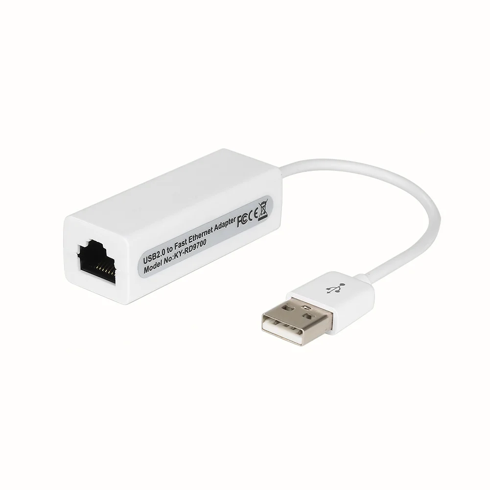 Белый RTL8152 Chips USB 2,0 для RJ45 сетевая карта беспроводной локальной сети адаптер 10/100 Мбит/с для планшетных ПК ноутбук Win 7 8 10 XP - Цвет: Белый