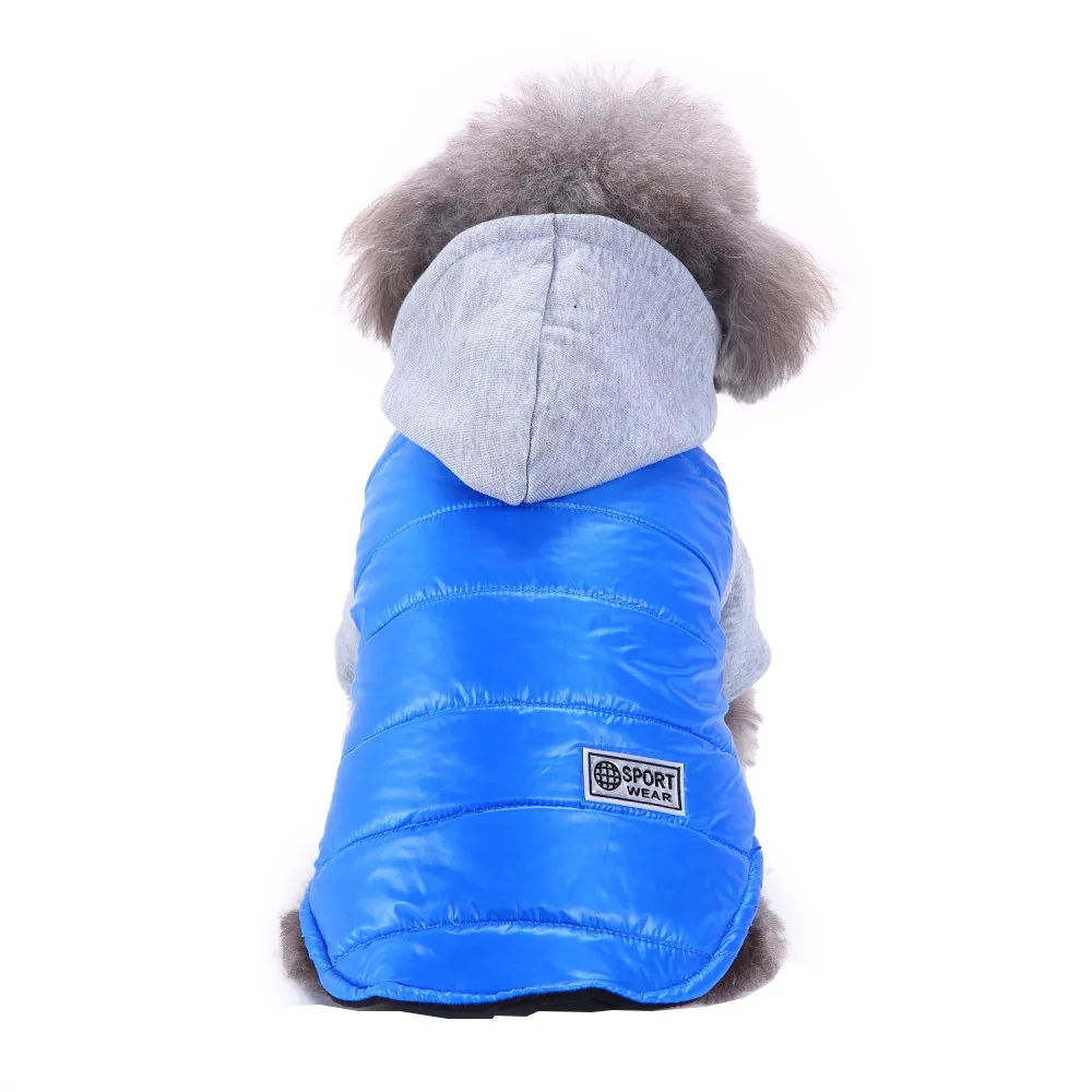Sky Blue 4 size pet dog coat winter warm small dog clothes Gifts for the New Year dog coat jacket pet supplies clothes warm winter navida - Color: Sky Blue