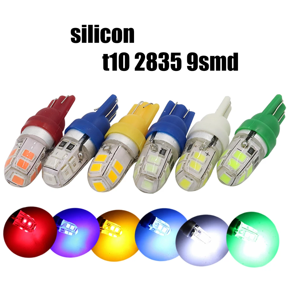 Лампа YSY t10 led W5W высокого качества с кремниевой основой для автомобиля с 9 светодиодами 2835 194 для внутреннего освещения и сигнализации при парковке. Оформление автомобиля.