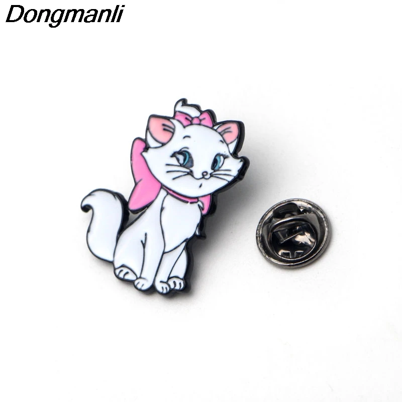 P2268 Dongmanli новые Marie Aristocats Детские булавки Maria Cat эмалированная Брошь для женщин и девочек значок ювелирные изделия аксессуары