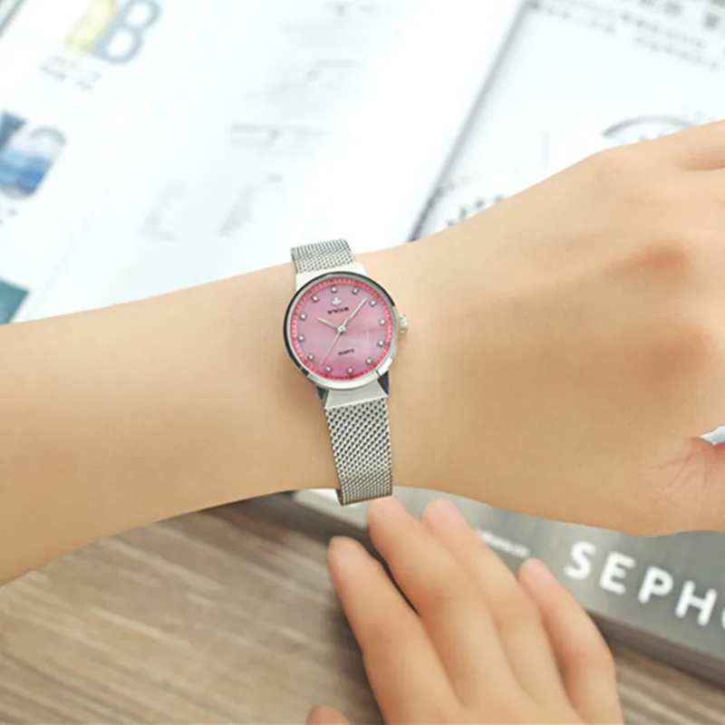 Часы женские из нержавеющей стали с подсветкой | Наручные часы