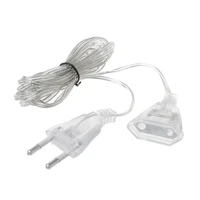 3m5m eu plug power extension cable transparent standard power extension cord wire for led string light christmas holiday lights