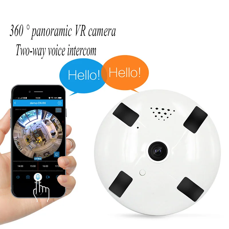 360 панорамная камера 1080P градусов Домашняя безопасность беспроводная P2P Wifi IP