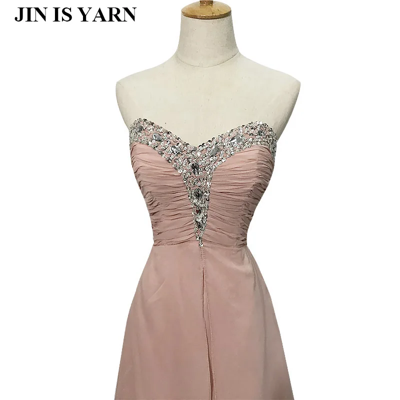 Новая мода 2018 Формальное розовое длинное дизайнерское вечернее платье средней