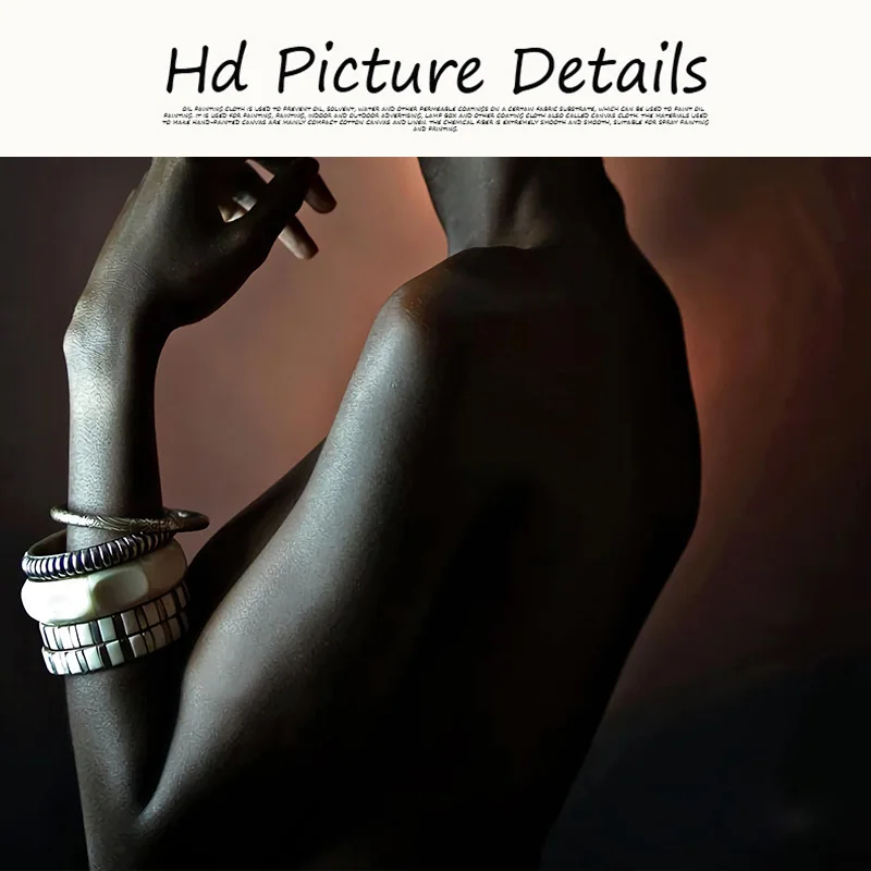 African Nude Woman Indian Headband Portrait Canvas Painting Posters and Prints Scandinavian Wall Art Picture for Living Room 3