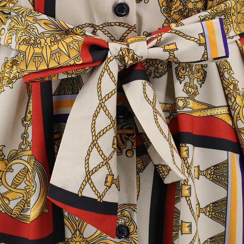 Модная Женская туника с принтом блузка новинка весны 2019 женские офисные Блузы