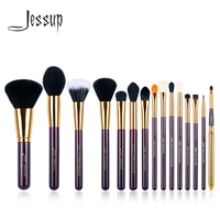 jessup set 15pcs purple gold makeup brushes set cosmetics tool make up brush powder foundation eyeshadow eyeliner lip