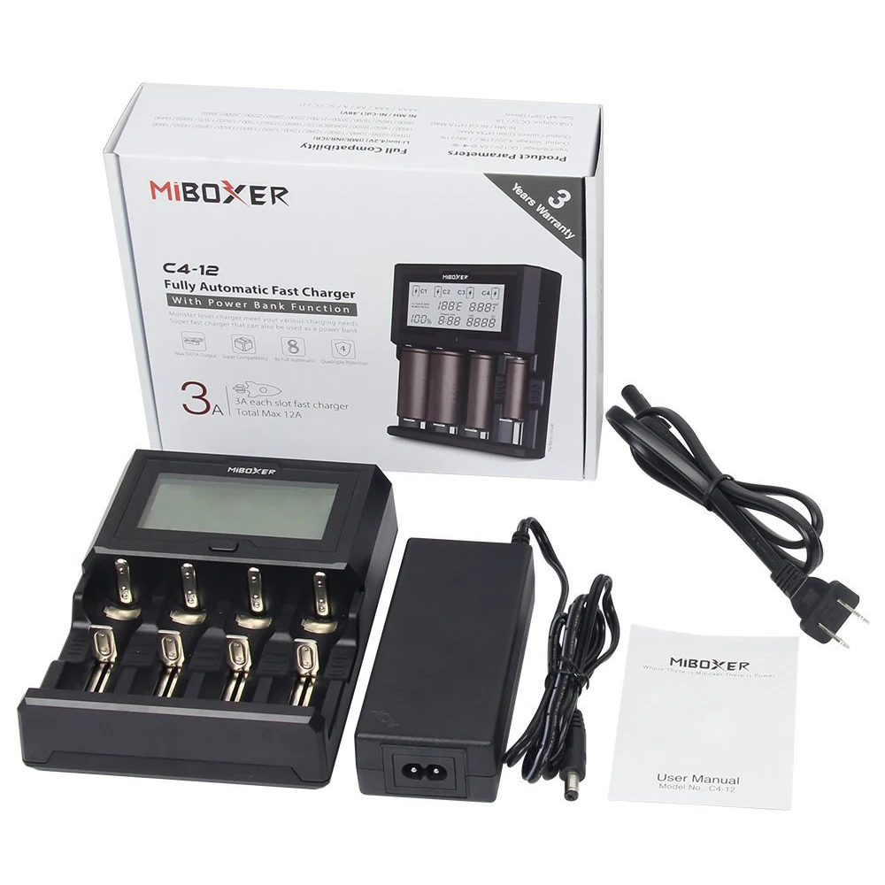 Зарядное устройство Miboxer для аккумуляторов li ion/Ni MH/Ni Cd 4 слота 3 а/партия ЖК экран