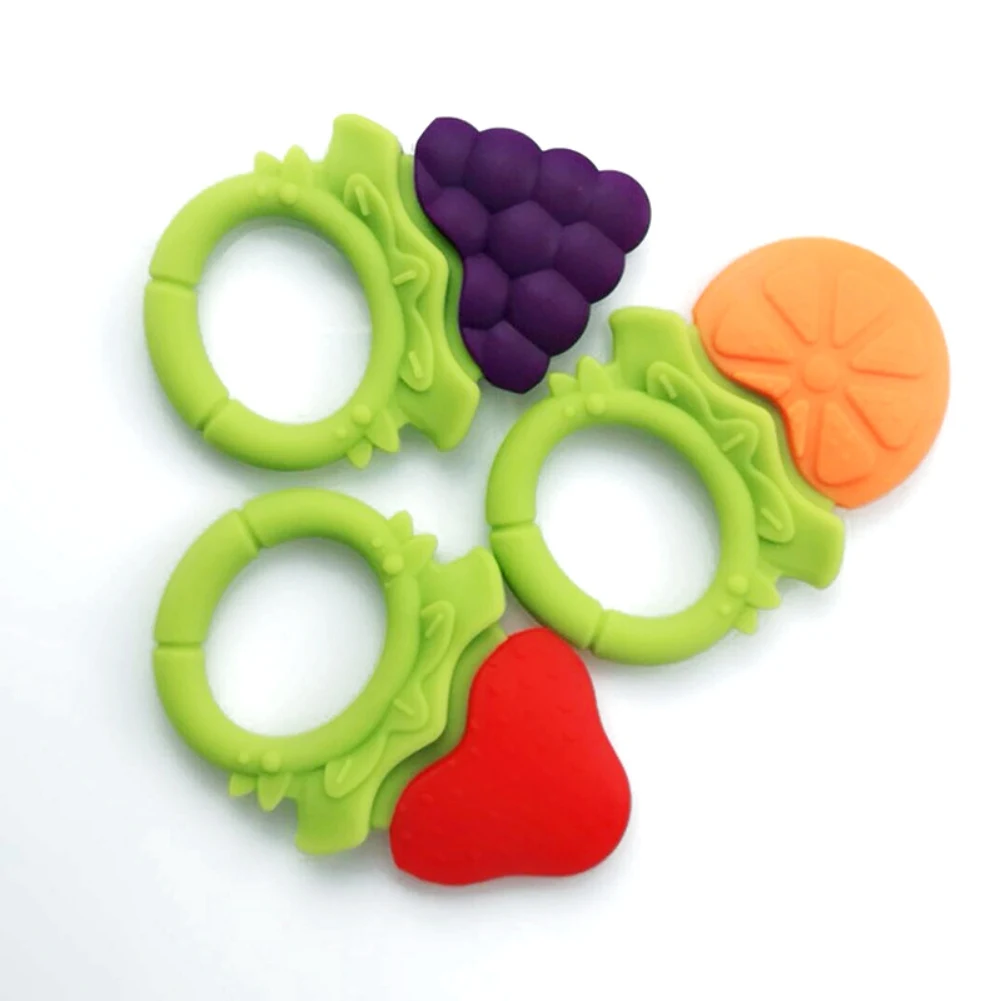 

Baby Teethers Fruit Silica Gel Teething Toy Infant Pacifier Gum Tooth Stick Food Grade Dental Care Soft Molar Chew Toy New