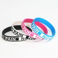 1pc hot sale fashion silicone wristband no pain no gain motivation silicone bracelets bangles adult size sh082