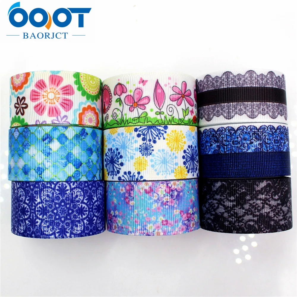 OOOT BAORJCT 175164,1 ''25 мм лента с цветочным принтом, аксессуары для волос ручной работы, подарки для свадебной вечеринки