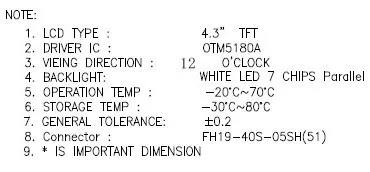 4,3 дюймов 40PIN TFT lcd цветной экран(сенсорный/без сенсорного) OTA5180A Привод IC 480*272 RGB интерфейс