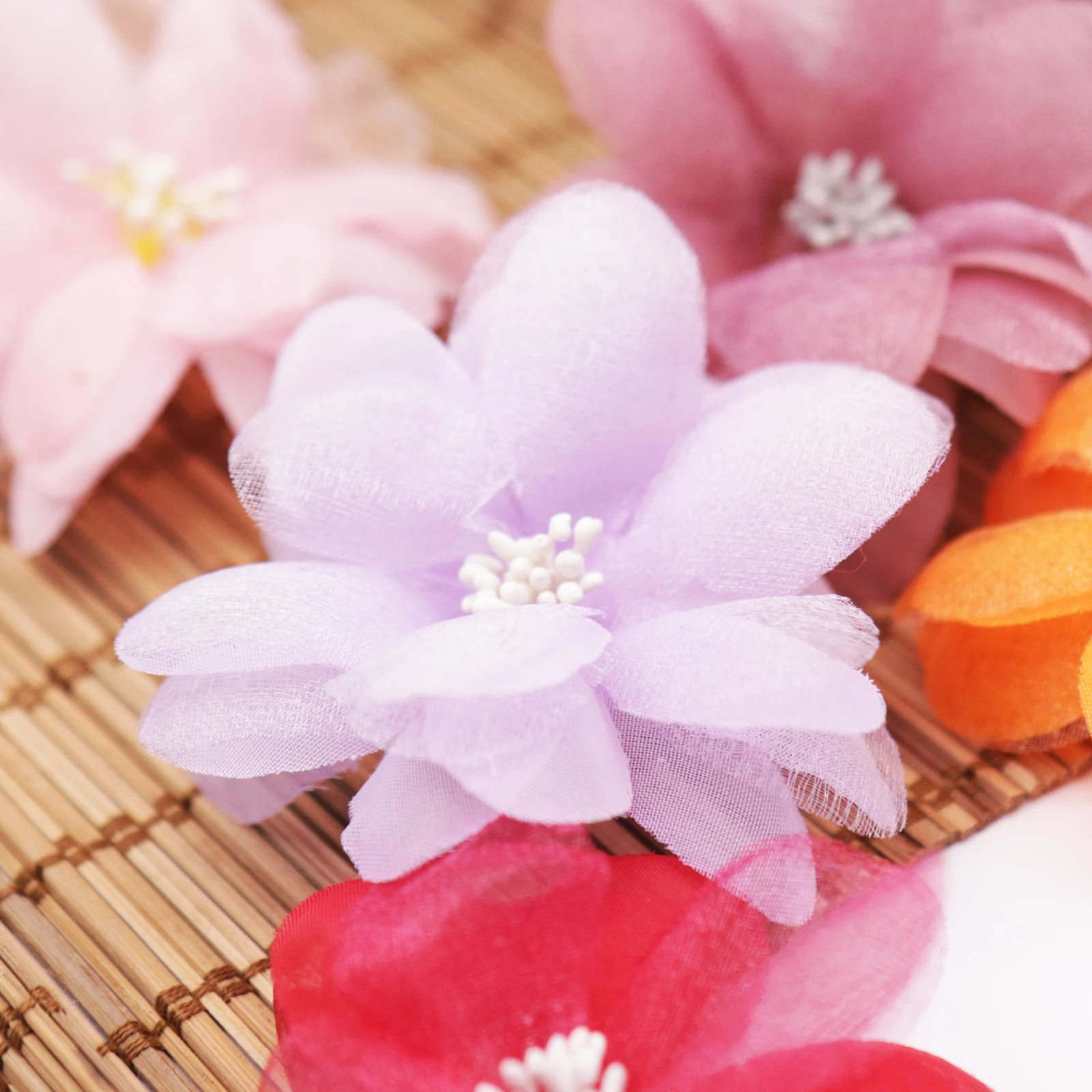 10PCS/lot Chiffon Plum Blossom Artificial Flowers Head Wedding Decoration Fake Flower DIY Wreath Gift Box Scrapbooking Craft | Дом и сад