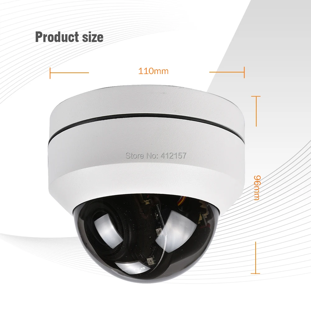 Безопасности HD 1080 P PTZ металлический купол 5MP IP Камера 2MP телеметрией 2 8 ~ 12 мм
