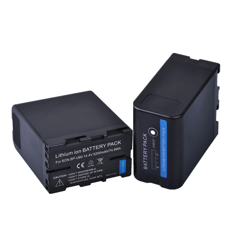 Аккумулятор для камеры Batmax 2Pc 5200mAh BP U60 BPU60 видеокамер Sony PMW 300 EX1 EX1R EX3 EX3R EX280|Цифровые