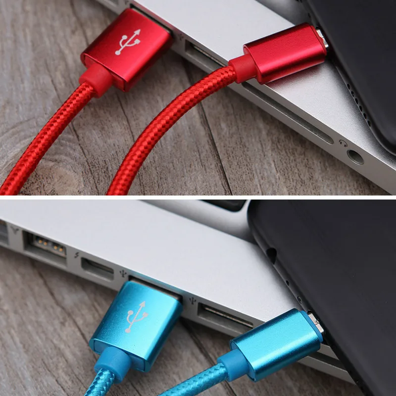 1 м Micro Usb кабель быстрая зарядка нейлоновый шнур Microusb Синхронизация данных для