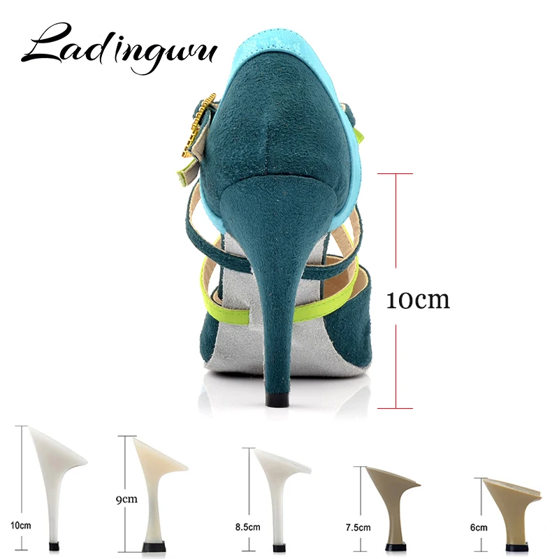 Женские туфли для танцев Ladingwu новые на каблуках бальных латинских сальсы