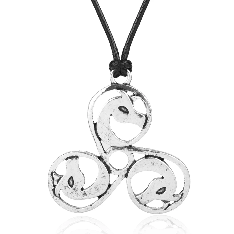 Мода Селтикс Дракон тройные головки бижутерия в стиле викингов мужские подвески