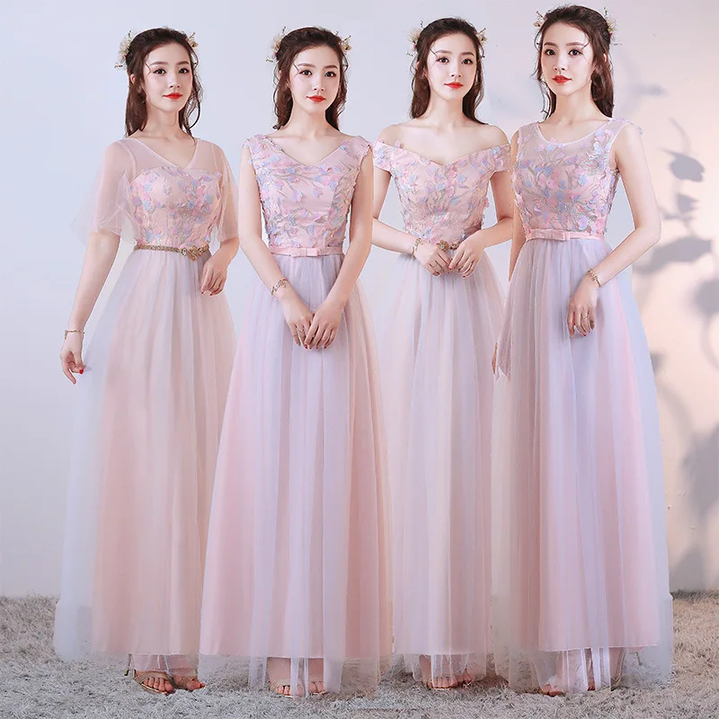 Красивое ТРАПЕЦИЕВИДНОЕ кружевное темно розовое платье подружки невесты 2019 для