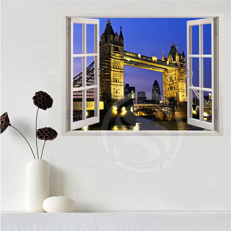 Пользовательские холст плакат Тауэрский Мост в Лондоне окне ткань печать