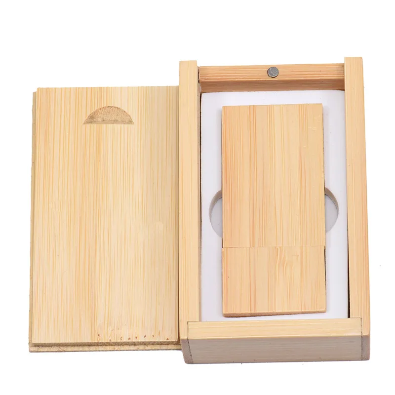 Bamboo SHANDIAN Деревянный Маленький Квадратный Блок USB+ коробка флэш-накопитель USB2.0 64 ГБ 32 ГБ 16 ГБ 8 ГБ 4 ГБ карта памяти фотографии свадебные подарки - Цвет: Bamboo
