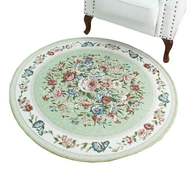 Kopen Ronde Europese Pastorale Tapijten Voor Woonkamer Thuis Entree/Hal Deurmat Computer Stoel Gebied Tapijt Oefening Yoga Mat