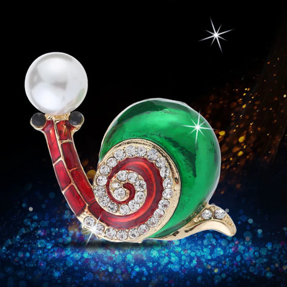 Улитка Форма горного хрусталя инкрустированная Брошь Pin Denim значок для рюкзака