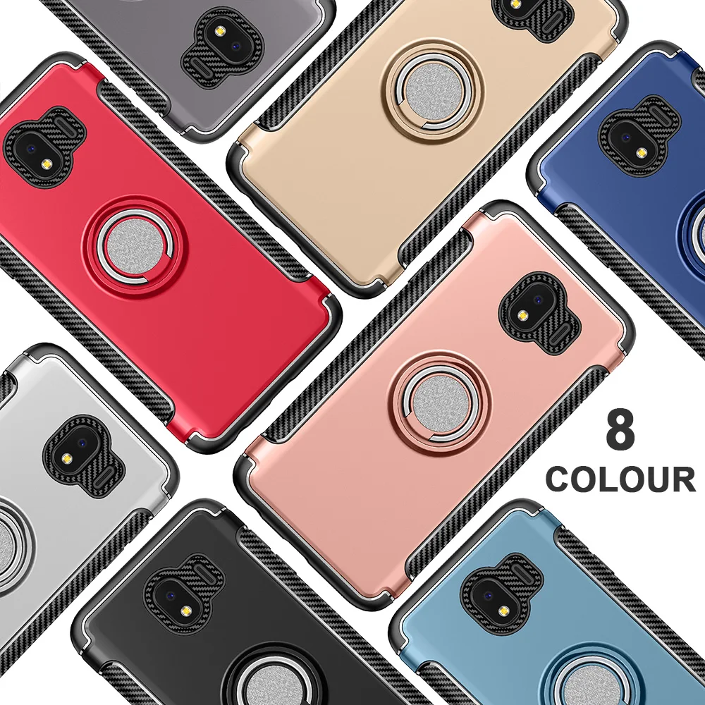 For Samsung J4 J6 2018 Phone case Shockproof Hybrid Armor TPU+PC Back Cover J2 J5 J7 prime J3 2016 Metal Ring Rugged Cases | Мобильные