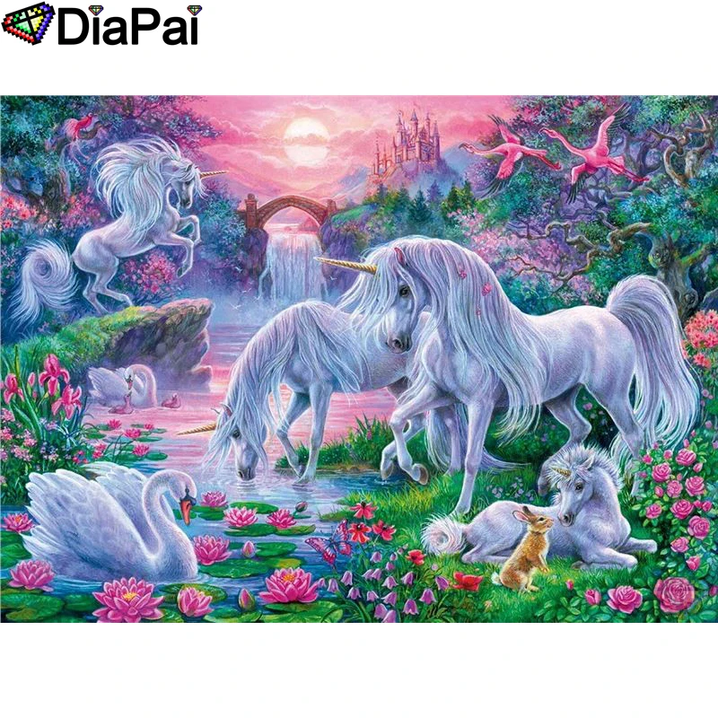 

DIAPAI 5D DIY Diamond Painting 100% Full Square/Round Drill "Animal horse" Diamond Embroidery Cross Stitch 3D Decor A21478