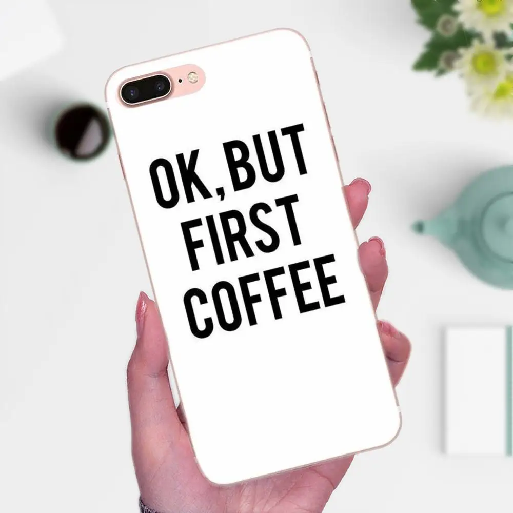 Ok But First Coffee Book Girl мягкий силиконовый прозрачный чехол из ТПУ для Xiaomi Redmi Note 2 3 3S 4 4A 4X