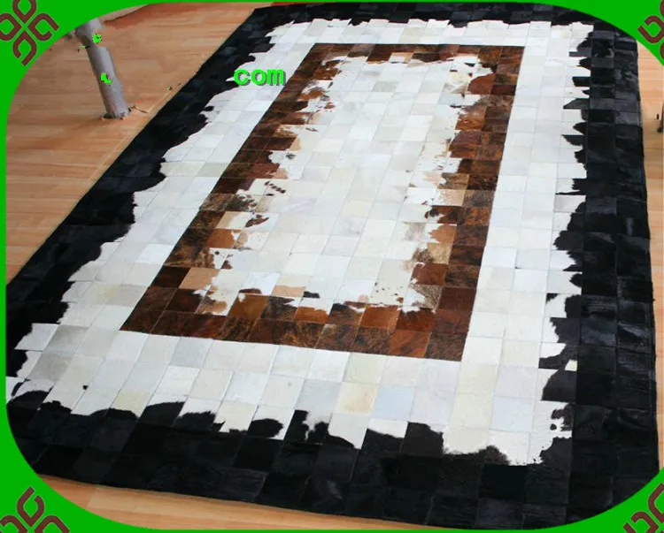 

2018 free delivery 100% natural cowhide leather carpet and rug dealer