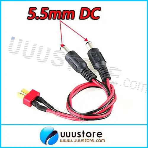T-type T Plugged DC Power Supply Cable to 5.5mm connector 20cm For RC FPV Free shiping | Игрушки и хобби