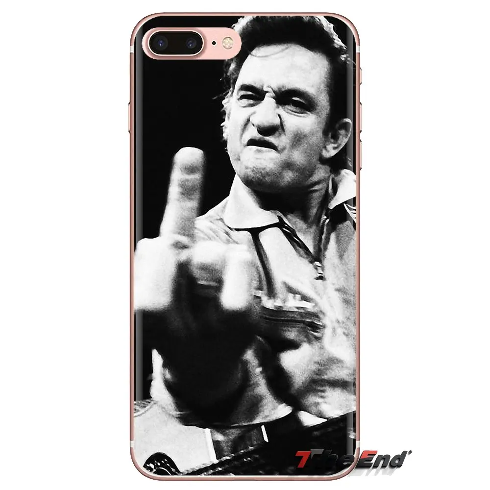 Transparent Soft Shell Covers For Xiaomi Redmi 4A S2 Note 3 3S 4 4X 5 Plus 6 7 6A Pro Pocophone F1 Johnny Cash The Finger Singer |