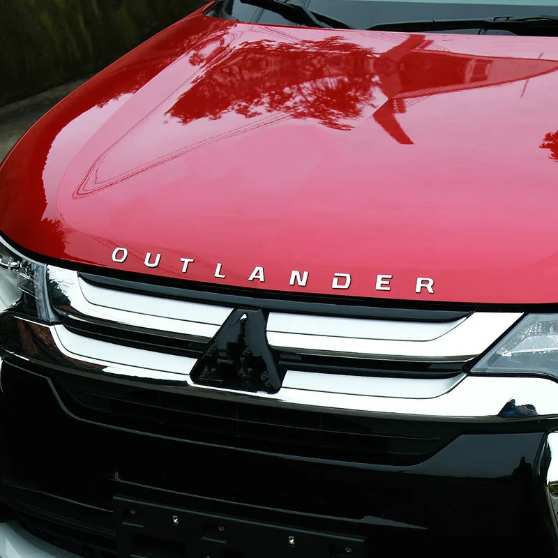 Для Mitsubishi Outlander хромированная Автомобильная 3D Эмблема с буквами на капюшоне