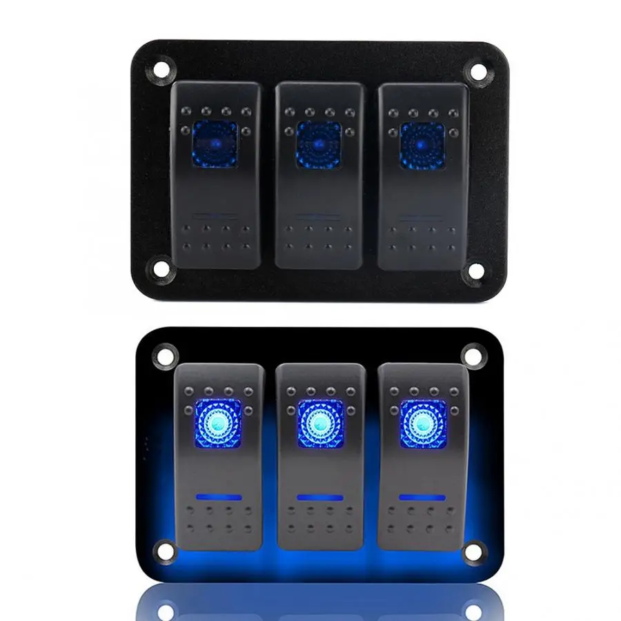 Автомобильный выключатель питания 3-х клавишный тумблер переключатель со