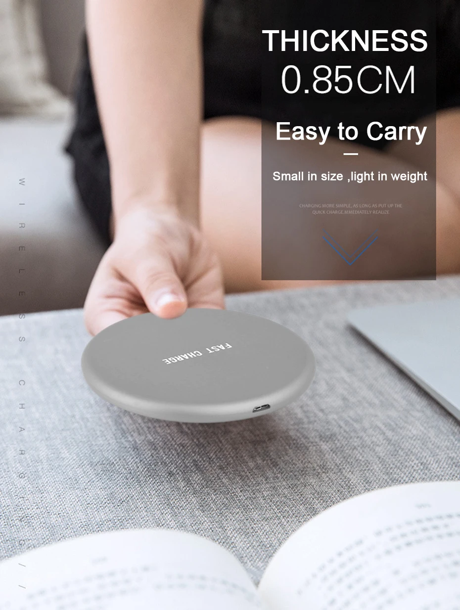 Konsmart Mini QC 2,0/3,0 быстрое зарядное устройство Qi для iPhone 8 10 X samsung S6 S7 S8 Plus Note8 Быстрая зарядка