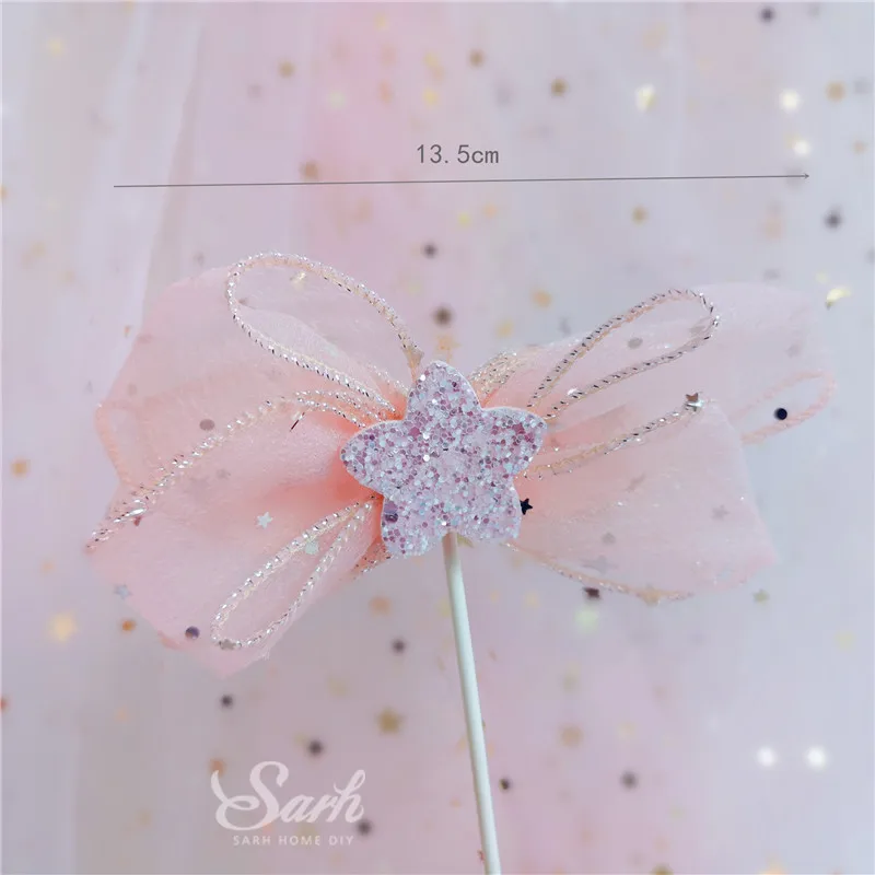 Star bowknot Белая любовь Alpacas Торт Топперы Hairball звезда украшение день Святого Валентина С Днем Рождения украшения для выпечки милые подарки - Цвет: Star bowknot