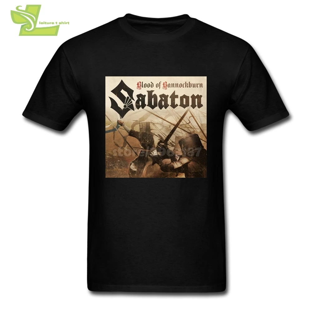 Sabaton металла ленточной Забавные футболки для Для мужчин подростков с круглым