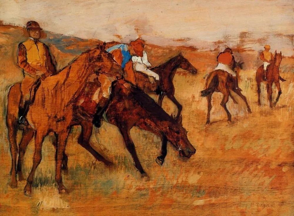 

High quality Oil painting Canvas Reproductions Before the Race (1882-1884) By Edgar Degas hand painted