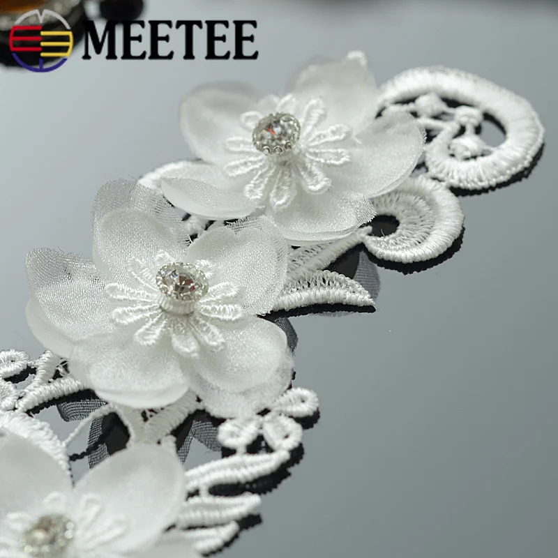 3D вышитый бисером кружевной аппликатор водорастворимый цветок вышитые Trimsfor