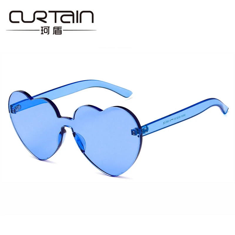 Занавес солнцезащитные очки для женщин 2018 в форме сердца сиамские ясно желе