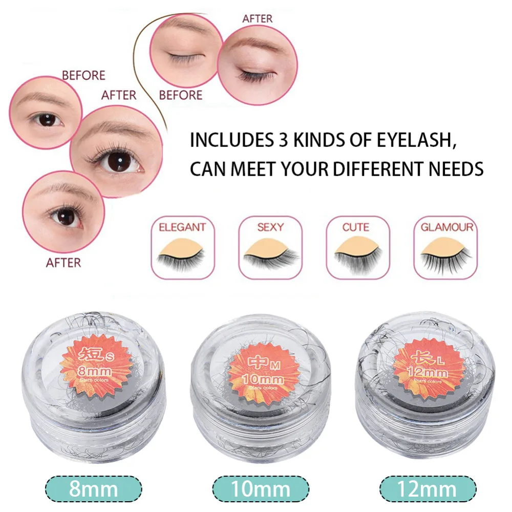 Профессиональный набор косметических накладных ресниц для наращивания