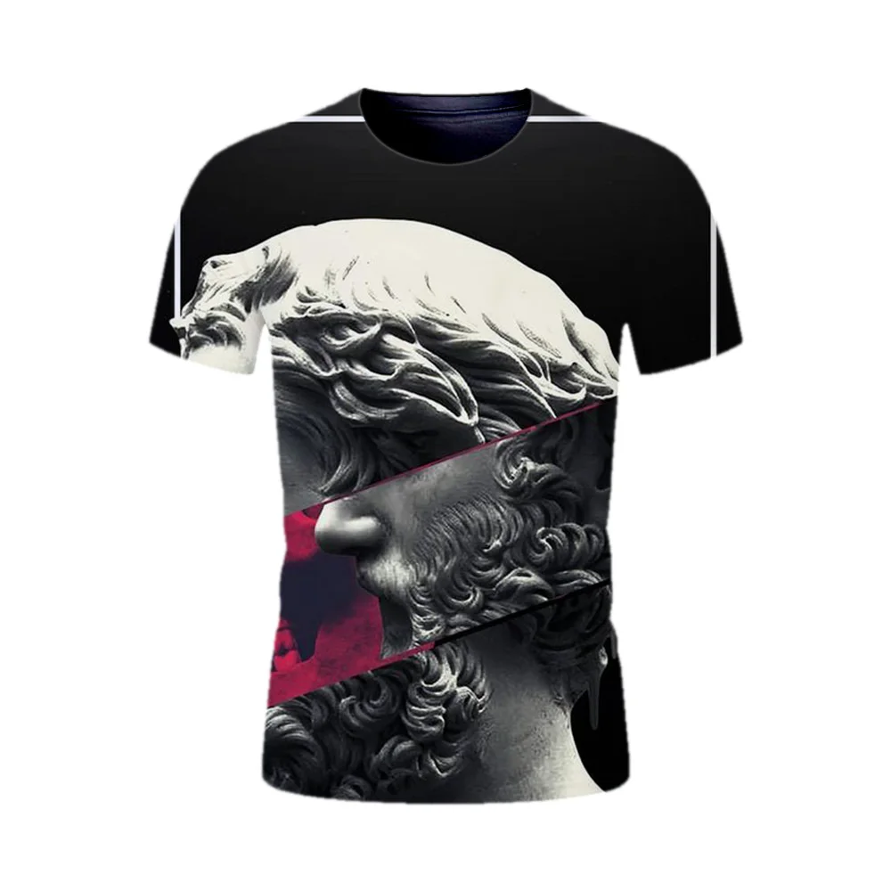 Hot black funny 3D print t shirt leisure Polyester summer Thin section t-shirt short sleeve women/men tshirt custom tops | Мужская