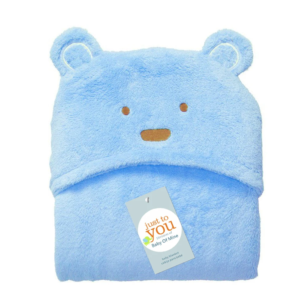 Sky blue bear Милое детское банное полотенце в форме Милого Животного, детское полотенце с капюшоном, банный халат с капюшоном для малышей, банное полотенце с милым лицом ягненка - Цвет: Sky blue bear