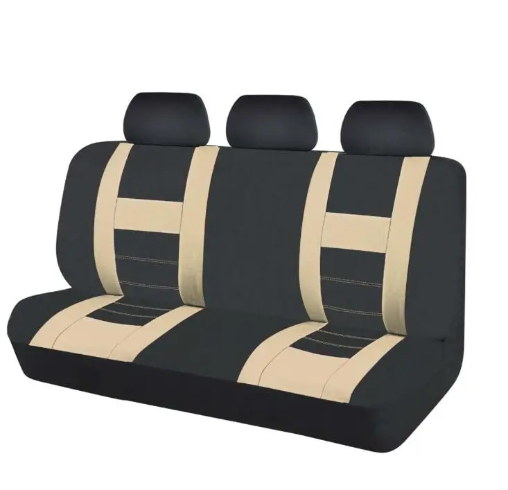 black with beige Автомобильные чехлы для сидений автомобиля, сетчатая ткань, универсальные автомобильные аксессуары, чехол для заднего сиденья автомобиля для renault logan nissan ford golf mazda - Название цвета: black with beige