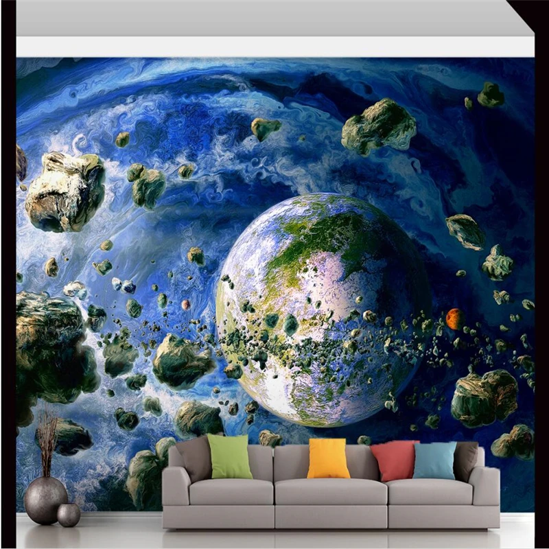 

beibehang Customize any size wallpaper fresco photo personality hand-painted fantasy cosmic sky television backdrop wallpaper