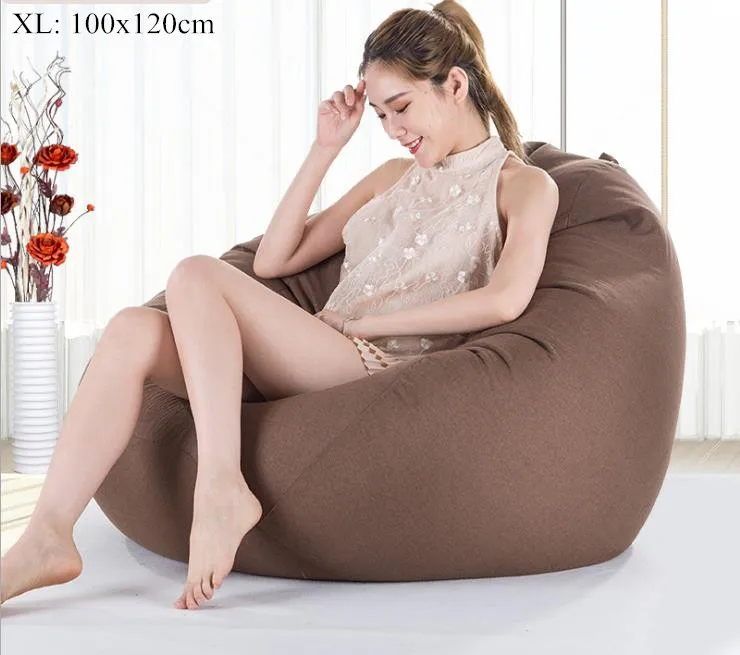 Coffee XL Чехол для дивана, без наполнителя, для гостиной, спальни, дивана, кровати, ленивый, Повседневный, татами, Beanbag, чехол для дивана, пуховая ткань - Цвет: Coffee XL
