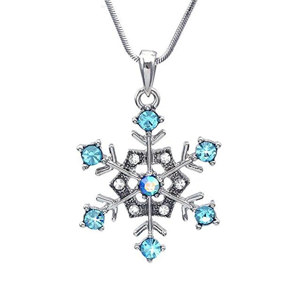 Christmas Bridesmaid Prom Wedding Jewelry Snowflake Charm Pendant Necklaces Winter Bridal Party Fashion Accessory | Украшения и