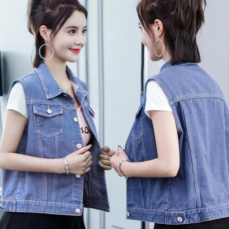 Женская джинсовая куртка в стиле кэжуал синяя красная женская короткая осенняя